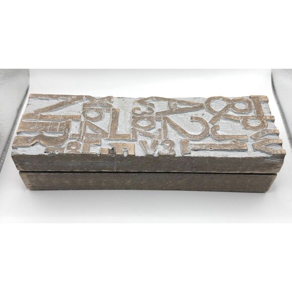 Mixed Font Letters Alphabet Box Trinket Box Rectangular - Picture 1 of 7
